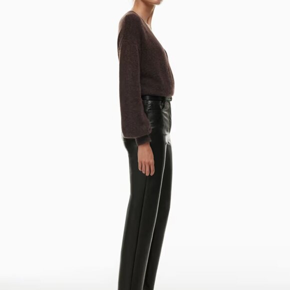 Wilfred Black The Melina Pant High-waisted Vegan Leather Pants Size 8 - Picture 3 of 12